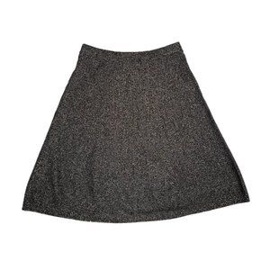 Nanette Lepore Black & Gold Metallic High Waisted Full Knit Sweater Skirt Size M